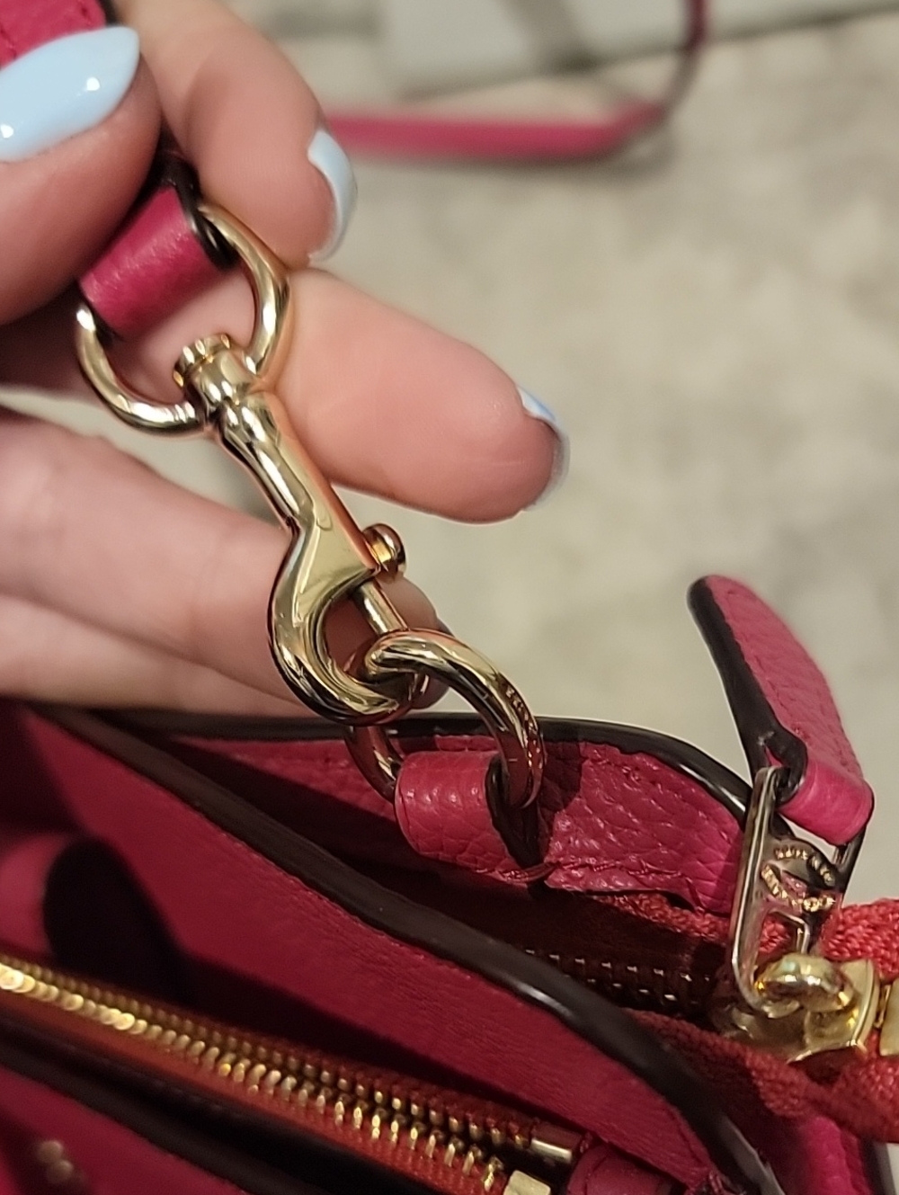 Coach Noa Pop-Up Messenger Leather Bag In Berry - Picture 16 of 17